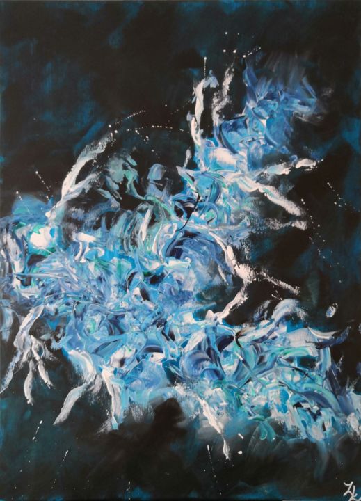 Peinture intitulée "Abyssal" par Zl Créations, Œuvre d'art originale, Acrylique