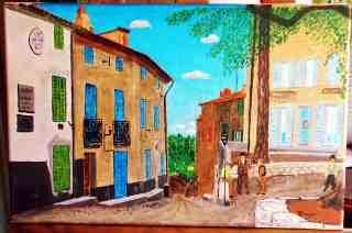 Pittura intitolato "Ramatuelle 1950" da Jean Guyou, Opera d'arte originale, Olio
