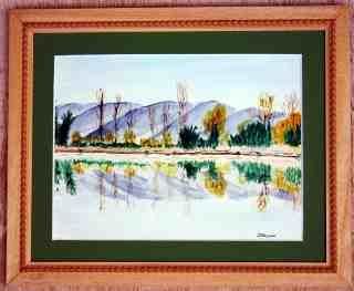 Peinture intitulée "Bord de rivière" par Jean Guyou, Œuvre d'art originale, Huile