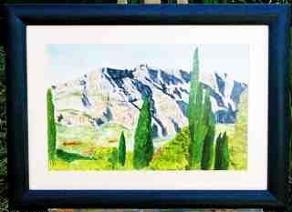 Painting titled "Montagne Sainte Vic…" by Jean Guyou, Original Artwork, Oil