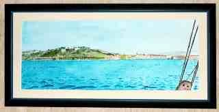 Painting titled "Saint Tropez vu du…" by Jean Guyou, Original Artwork, Oil