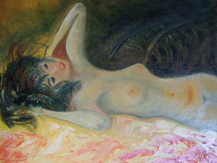 Pintura intitulada "Nue couchée" por Guyrichd, Obras de arte originais