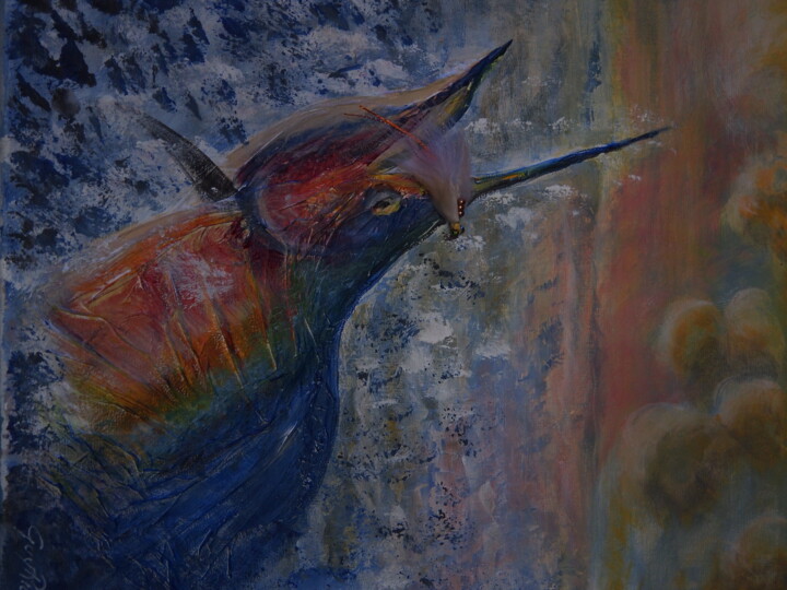 Schilderij getiteld "Marlin prend la Mou…" door Guyrichd, Origineel Kunstwerk, Acryl