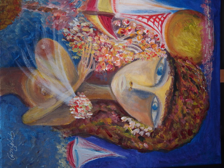 Schilderij getiteld "Femme de marin" door Guyrichd, Origineel Kunstwerk, Acryl