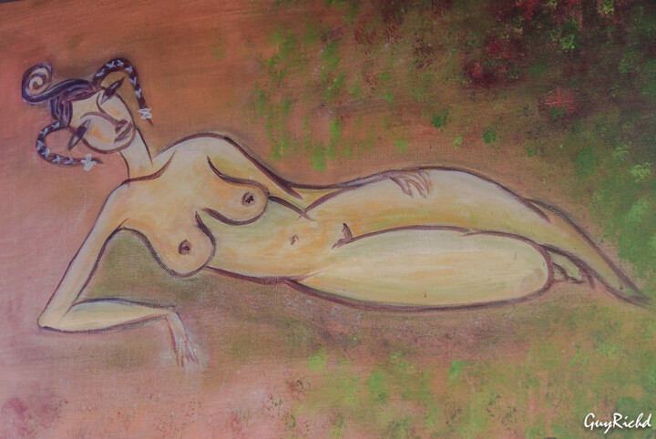 Peinture intitulée "Nue-(d'apres-Aesio…" par Guyrichd, Œuvre d'art originale, Acrylique