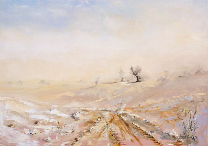 Peinture intitulée "Tempête de sable" par Guy Rossey, Œuvre d'art originale, Huile