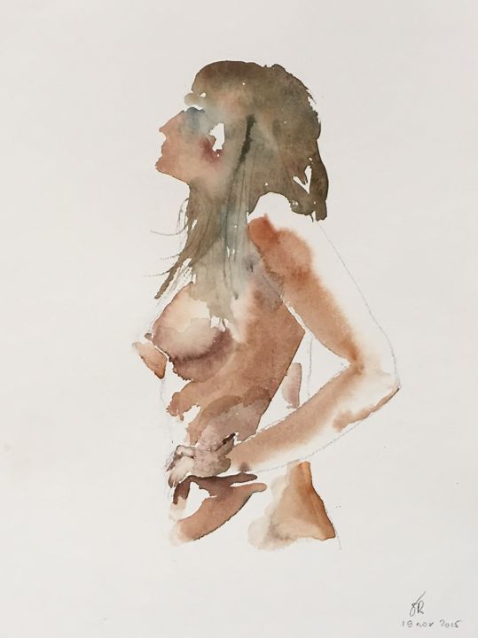 Malarstwo zatytułowany „Lara 1911” autorstwa Guy Rossey, Oryginalna praca, Akwarela