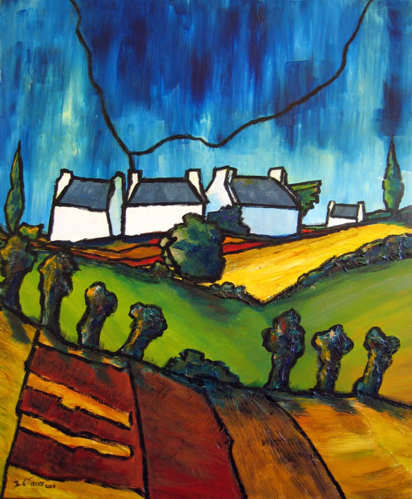 Malerei mit dem Titel "Bocage" von Guy Terrier, Original-Kunstwerk, Acryl