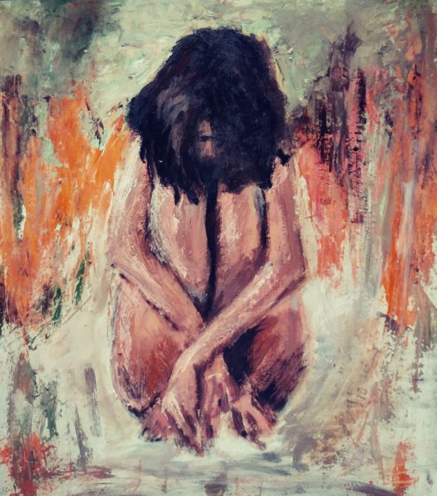 Painting titled "Passion" by Gvantsa Dabakhishvili, Original Art, Acrylic