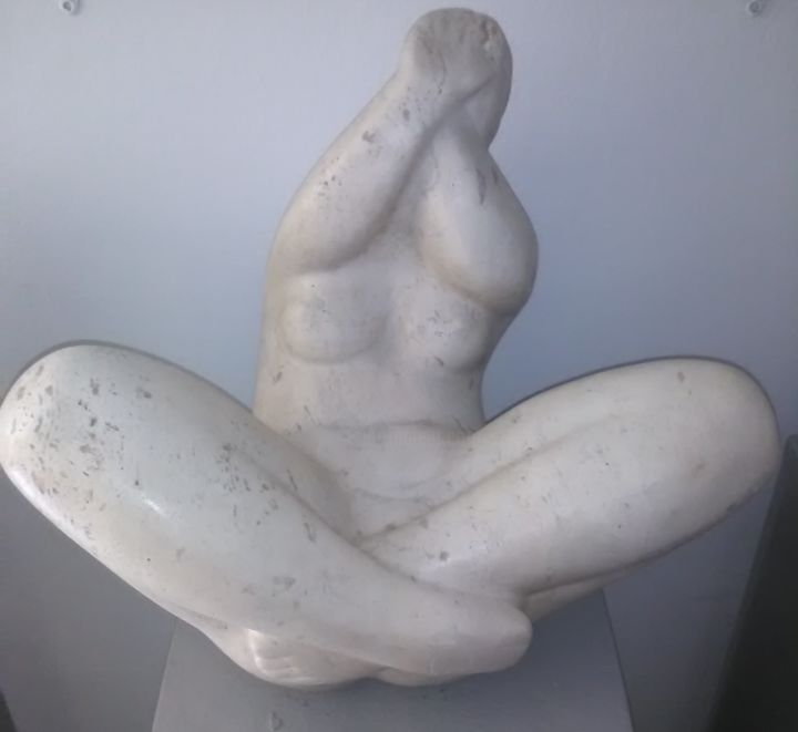Скульптура под названием "donna" - Felice Vatteroni, Подлинное произведение искусства, Камень