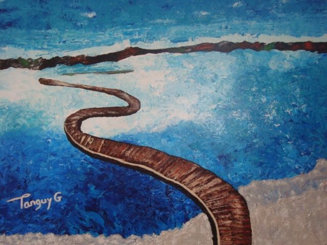 Peinture intitulée "Le chemin" par Gwénaëlle Tanguy, Œuvre d'art originale
