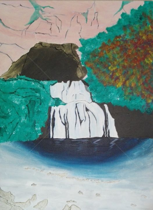 Peinture intitulée "Cascade" par Linefly, Œuvre d'art originale, Acrylique