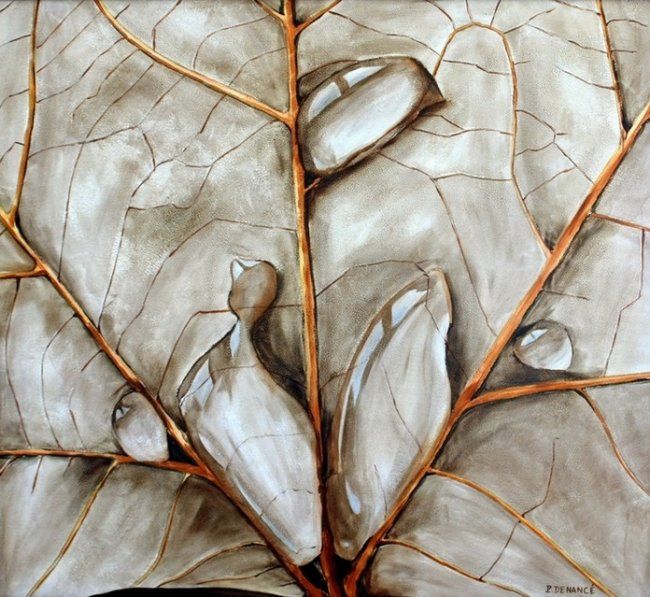 Peinture intitulée "Larmes d'automne" par Gwendyyd, Œuvre d'art originale, Huile