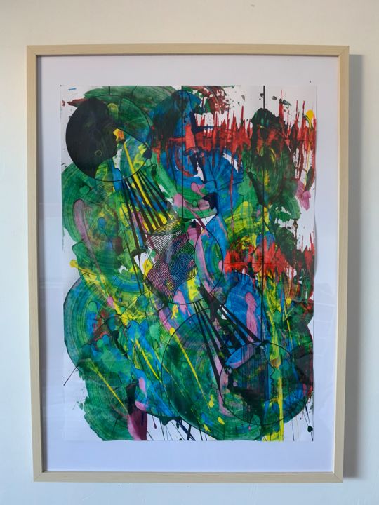 Peinture intitulée "encadré" par Gwen Gouret, Œuvre d'art originale, Acrylique