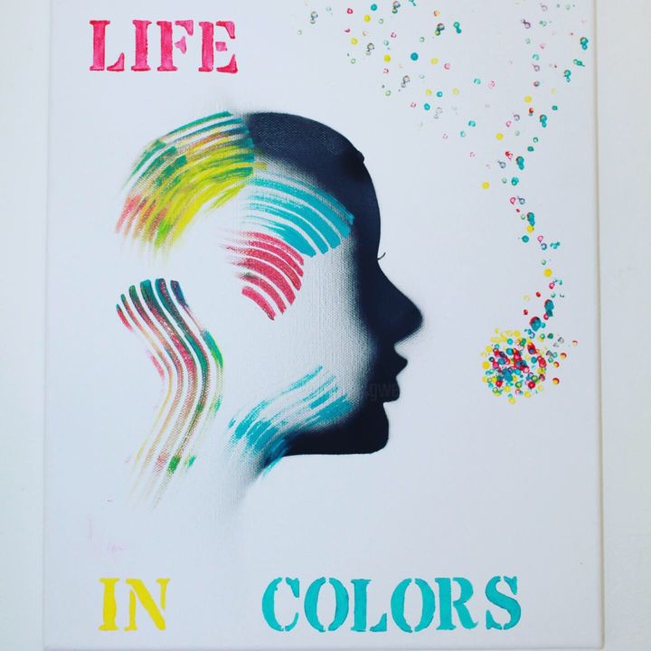 Peinture intitulée "Life in colors" par Gwen Gouret, Œuvre d'art originale, Acrylique