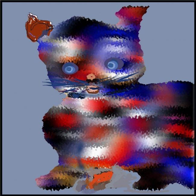 Digitale Kunst mit dem Titel "Le Chath" von Gwenn Artwork, Original-Kunstwerk, Digitale Malerei