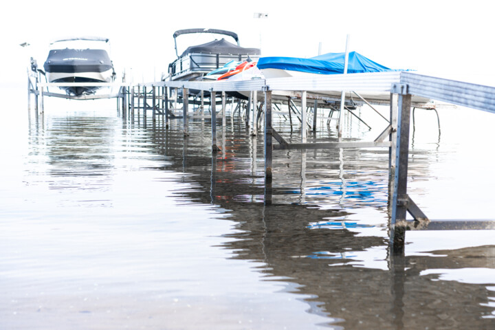 Photography titled "Posts and Dock" by Gwendolyn Roth, Original Artwork, Digital Photography