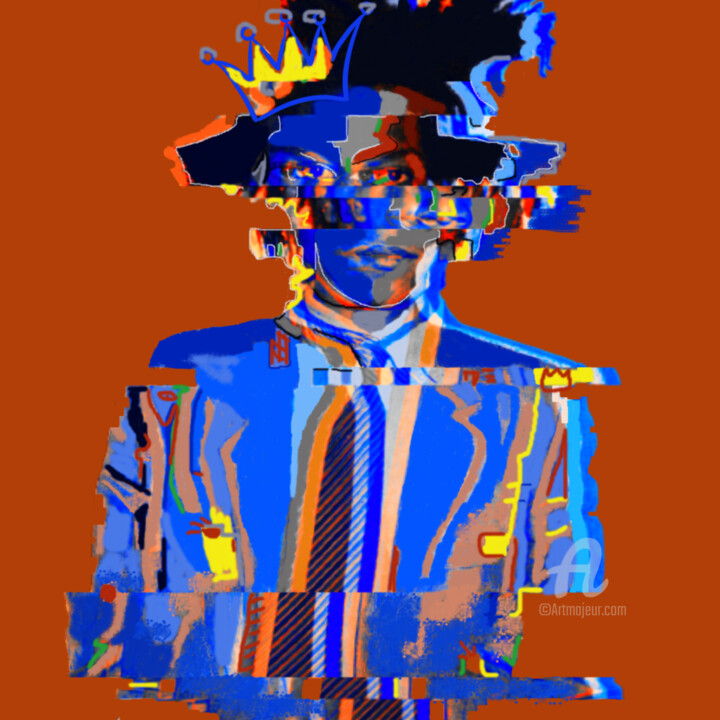 Arts numériques intitulée "Basquiat" par Géraldine Ragon, Œuvre d'art originale, Peinture numérique Monté sur Aluminium