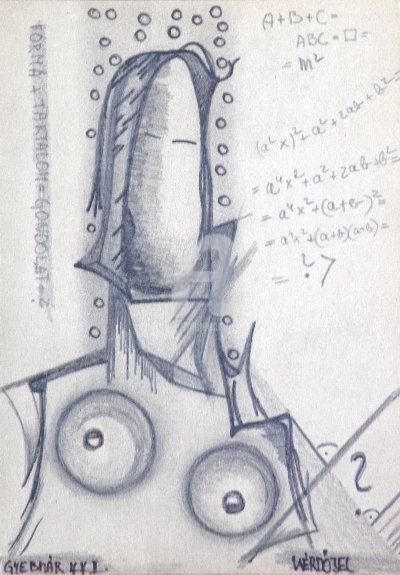 Drawing titled "Empiriocriticism" by Dr István Gyebnár, Original Artwork