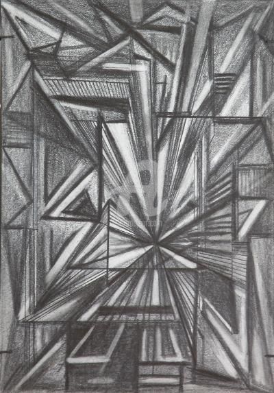 Desenho intitulada "Constructivism" por Dr István Gyebnár, Obras de arte originais, Outro