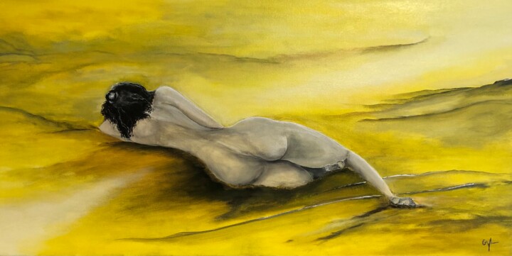 Schilderij getiteld "Dunes" door Gyl Aubert, Origineel Kunstwerk, Acryl