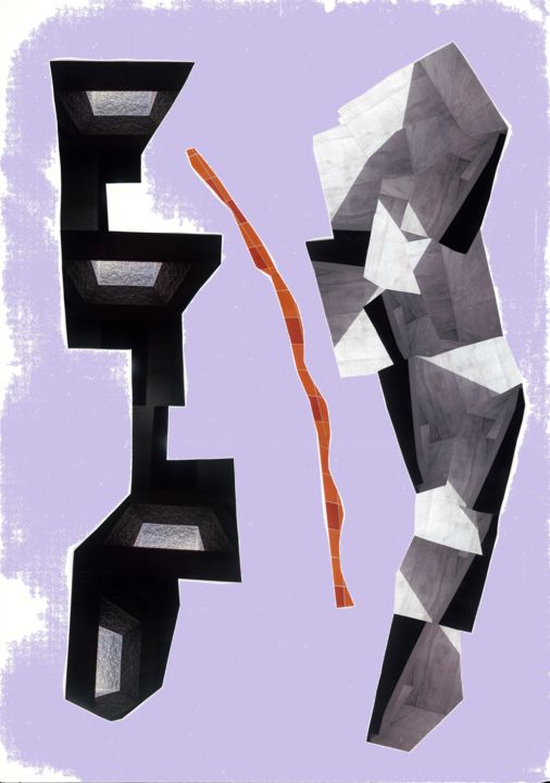 Collages intitulée "Hoshi et Gaëtan" par Gysin Broukwen, Œuvre d'art originale, Collages