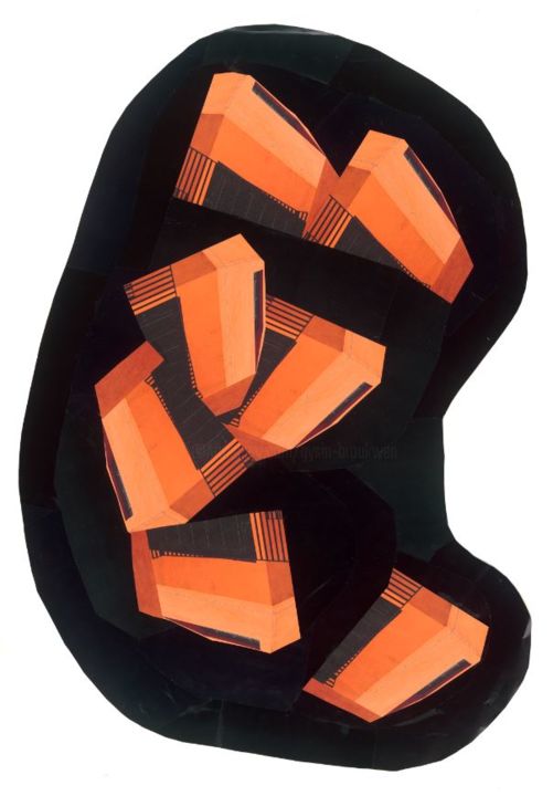 拼贴 标题为“Futur's amber” 由Gysin Broukwen, 原创艺术品, 拼贴
