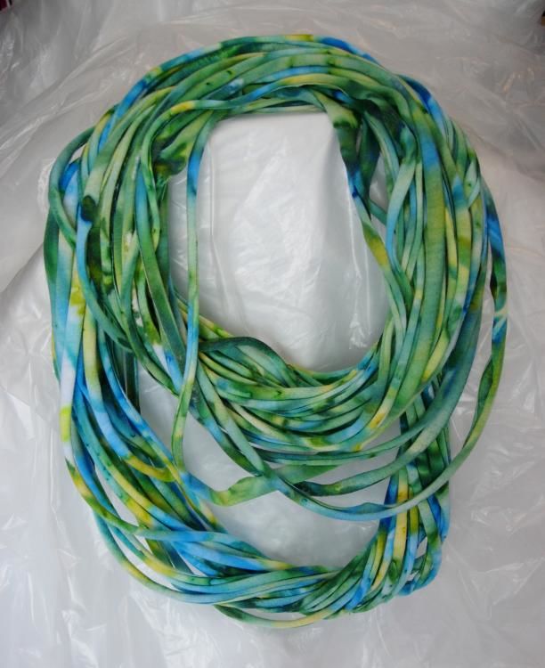 Original Eternity Scarf by Gloria Nilsson eternity, circle, infinity scarf, hand painting, cotton jersey knit