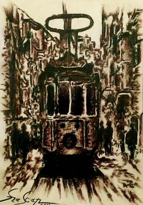Рисунок под названием "Turkey/İstanbul tra…" - H.Gurel Art, Подлинное произведение искусства, Пастель
