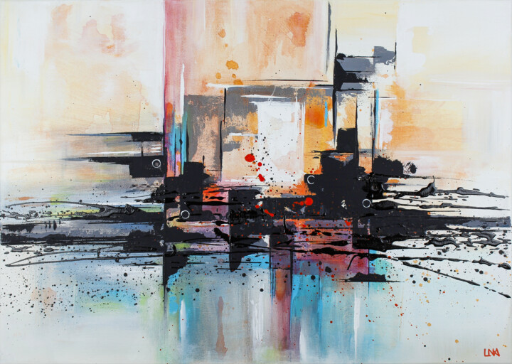 Картина под названием "Urban" - Helena Monniello, Подлинное произведение искусства, Акрил Установлен на Деревянная рама для…