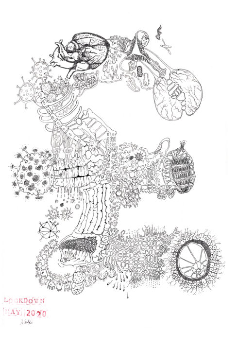 Drawing titled "God Save the Great…" by Chulo El Cabron, Original Art, Ink