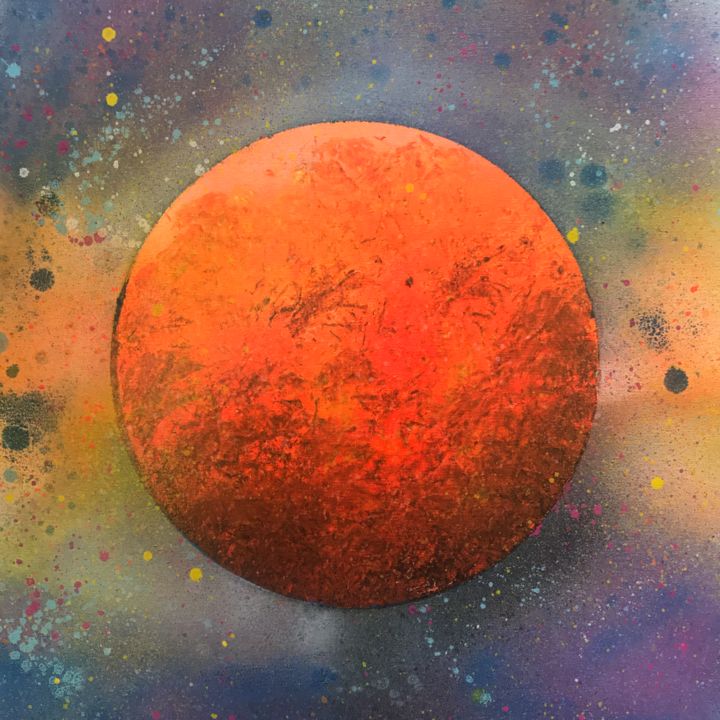 Malerei mit dem Titel "Sun" von H8ties, Original-Kunstwerk, Sprühfarbe