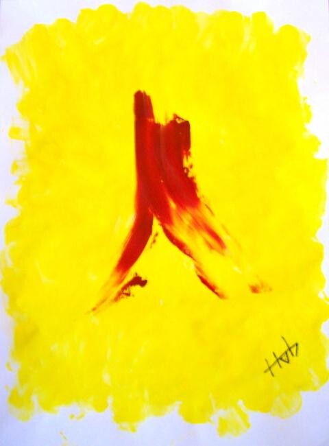 Картина под названием "GHOURRI FACE AUX LI…" - Hab Le Hibou, Подлинное произведение искусства