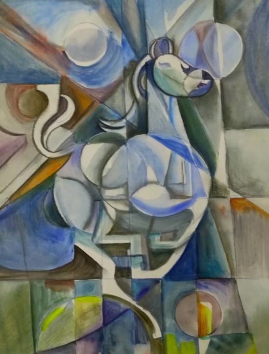 "The Stallion" başlıklı Resim Habibos tarafından, Orijinal sanat, Guaş boya