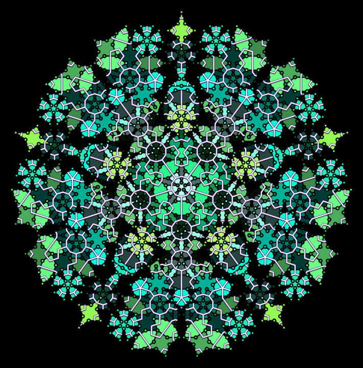 Arts numériques intitulée "Floral Verde" par Kira Habyb Abud, Œuvre d'art originale, Peinture numérique