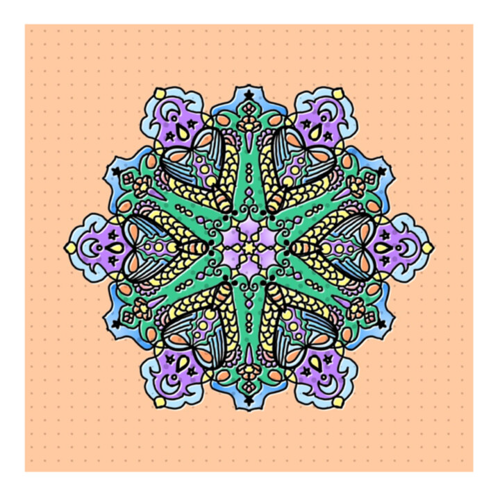 Arts numériques intitulée "Mandala Mariposas" par Kira Habyb Abud, Œuvre d'art originale, Travail numérique 2D