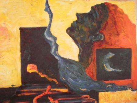 Painting titled "Fire" by Hadara Levin Areddy, Original Artwork, Oil