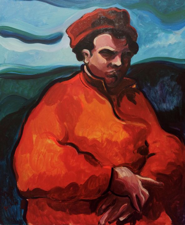 Pittura intitolato "A man in a dream" da Hadi Khani, Opera d'arte originale, Acrilico
