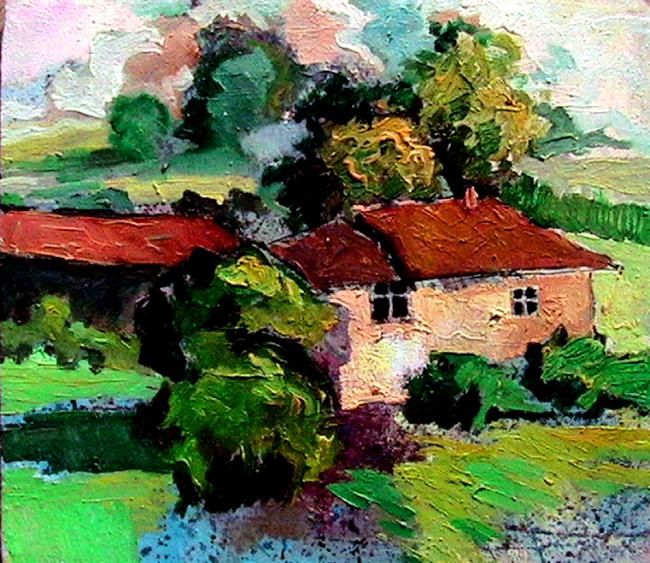 Pintura intitulada "Старата къща" por Ivan Hadjidimitrov, Obras de arte originais