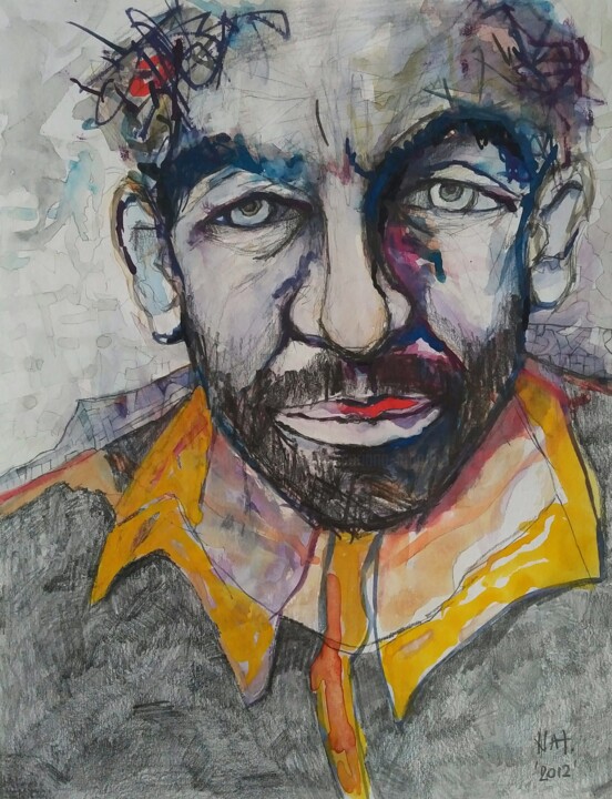 Schilderij getiteld "Clown" door Hadzi Natalija Milutinovic, Origineel Kunstwerk, Acryl