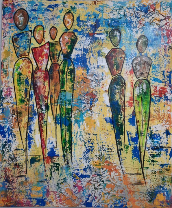 Malarstwo zatytułowany „Les Dames” autorstwa Hagar Ali, Oryginalna praca, Akryl