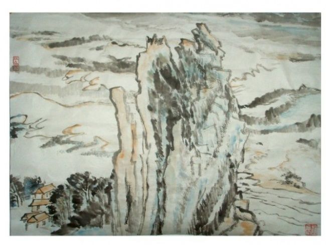 Malarstwo zatytułowany „山水” autorstwa 胡 晨, Oryginalna praca