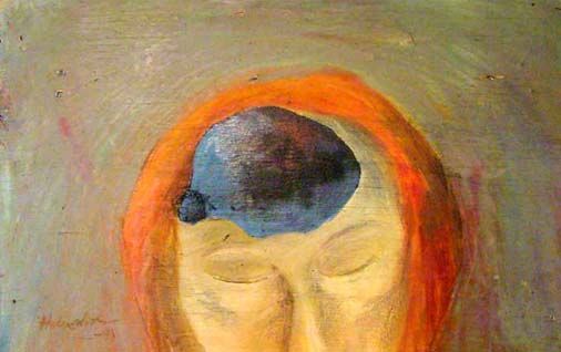 Painting titled "migraine" by Haje Holmström, Original Artwork