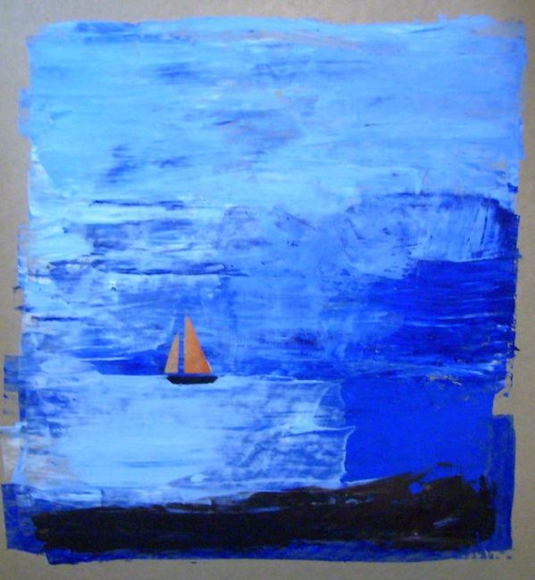 Malerei mit dem Titel "sailing" von Haje Holmström, Original-Kunstwerk