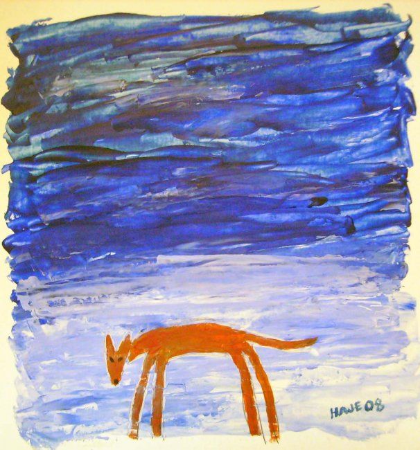 绘画 标题为“red dog under blue…” 由Haje Holmström, 原创艺术品