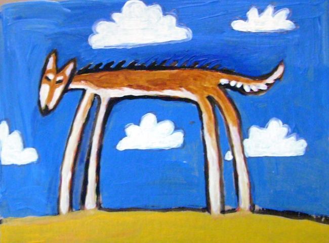 Peinture intitulée "summer dog" par Haje Holmström, Œuvre d'art originale