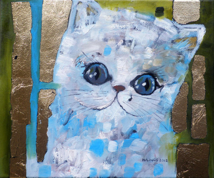 Painting titled "CAT III" by Miroslaw Hajnos, Original Artwork