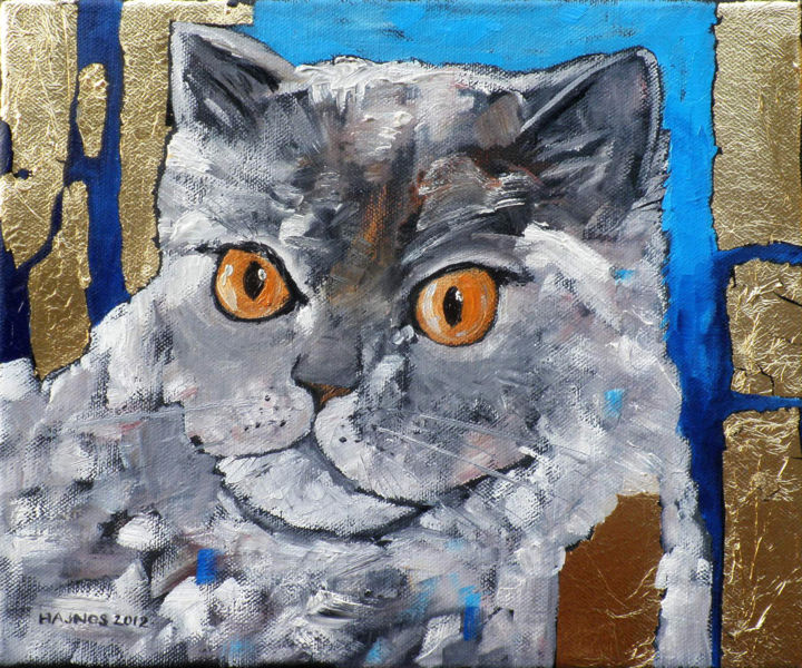 Painting titled "CAT VII" by Miroslaw Hajnos, Original Artwork