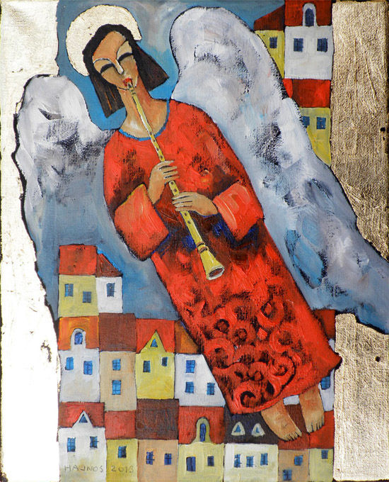 Malarstwo zatytułowany „ANGEL XVI” autorstwa Miroslaw Hajnos, Oryginalna praca, Olej