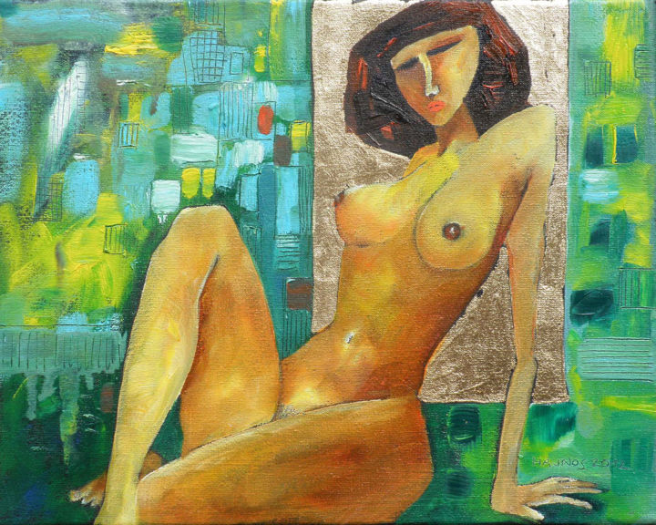 Malarstwo zatytułowany „WOMAN XXII” autorstwa Miroslaw Hajnos, Oryginalna praca, Olej